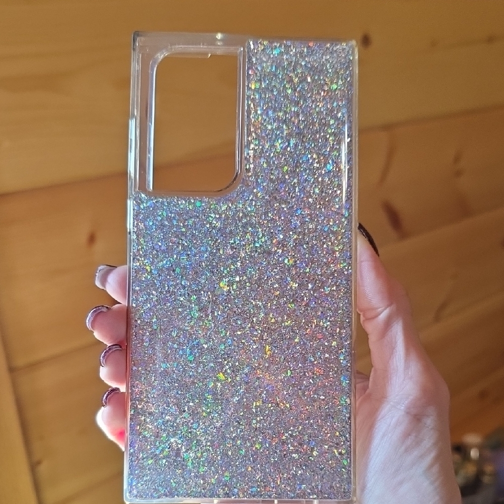 Samsung Galaxy S22 Ultra Case Bundle  Flaunt Glitter Croc + D3O Clear Protective - Picture 2 of 5